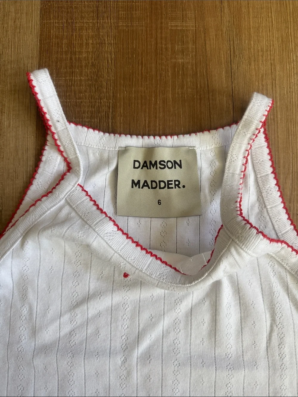 Damson Madder Cami Top White Pointelle 6 - Picture 2 of 4